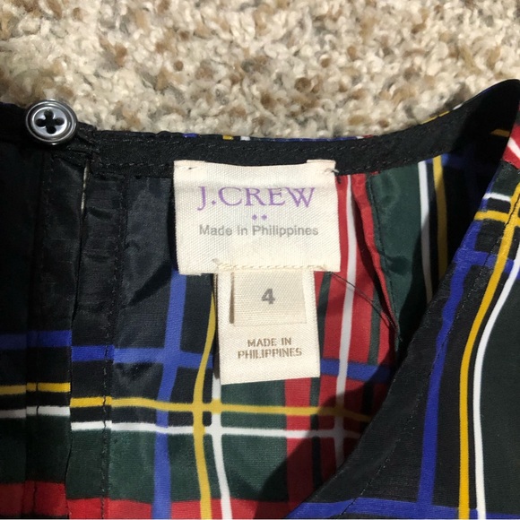 J. Crew Tartan Plaid Ruffle Sleeveless Top- 4 - Picture 4 of 6